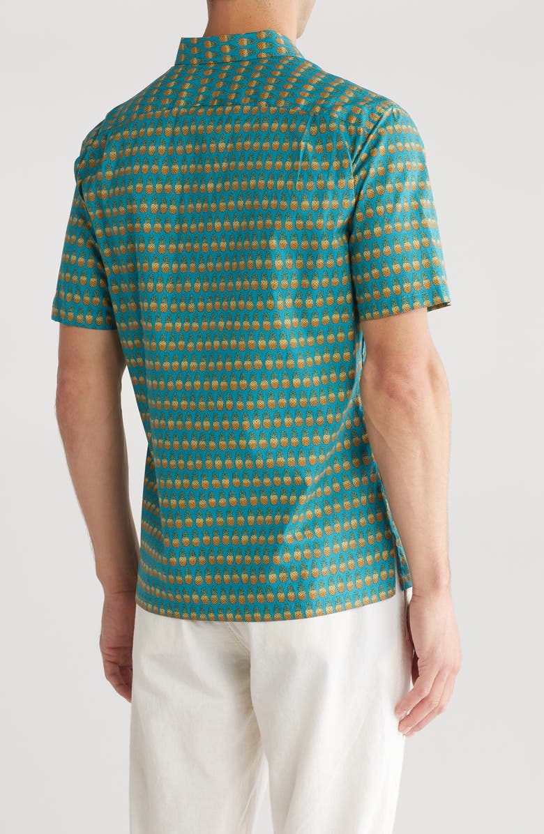 Tori Richard Hala Kahiki Pineapple Print Cotton Short Sleeve Button-Up Shirt, Alternate, color,