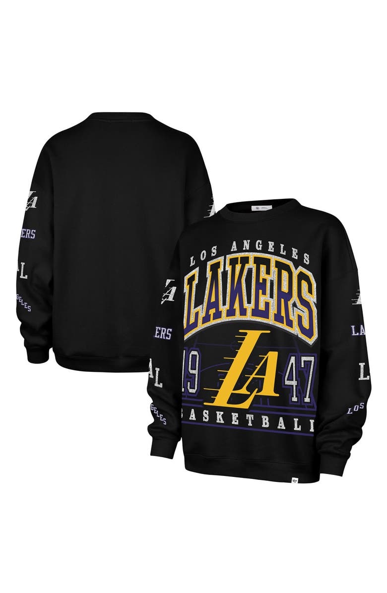 '47 Women's '47  Black Los Angeles Lakers 2025/26 City Edition Go Big Oversized Sweatshirt, Main, color, Black
