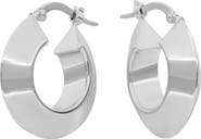 Bony Levy 14K Gold Beveled Tube Huggie Hoop Earrings