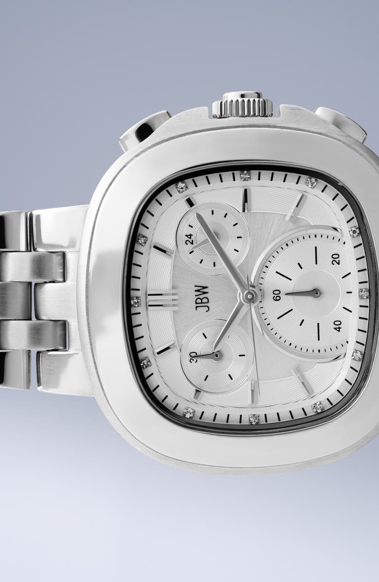 JBW Men's Coast Lab-Created Diamond Bracelet Watch, 38mm, Alternate, color, Stainless Steel