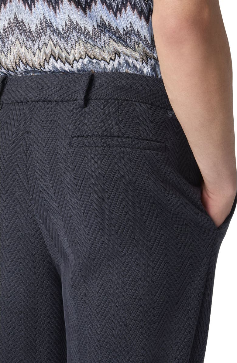 Missoni Classic Trousers In Cotton And Viscose With Tone-on-tone Zigzag Pattern, Alternate, color, Blue