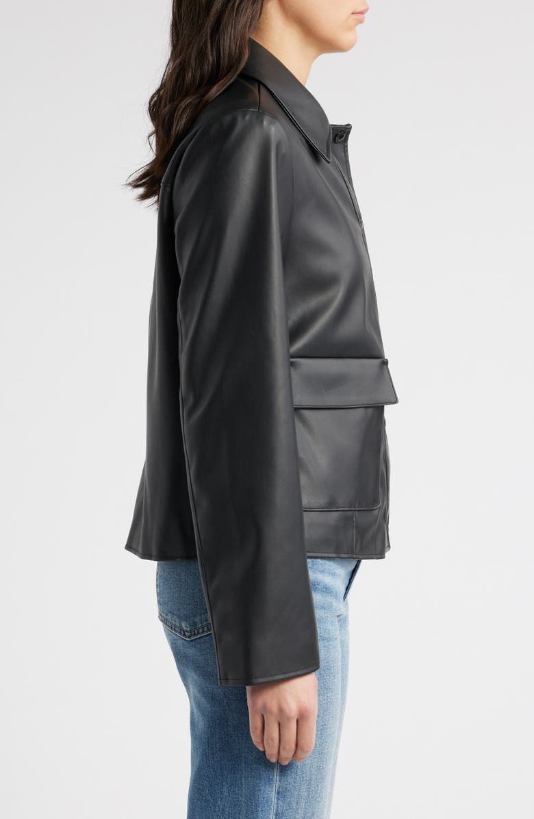 Sam Edelman Faux Leather Swing Jacket, Alternate, color, Black