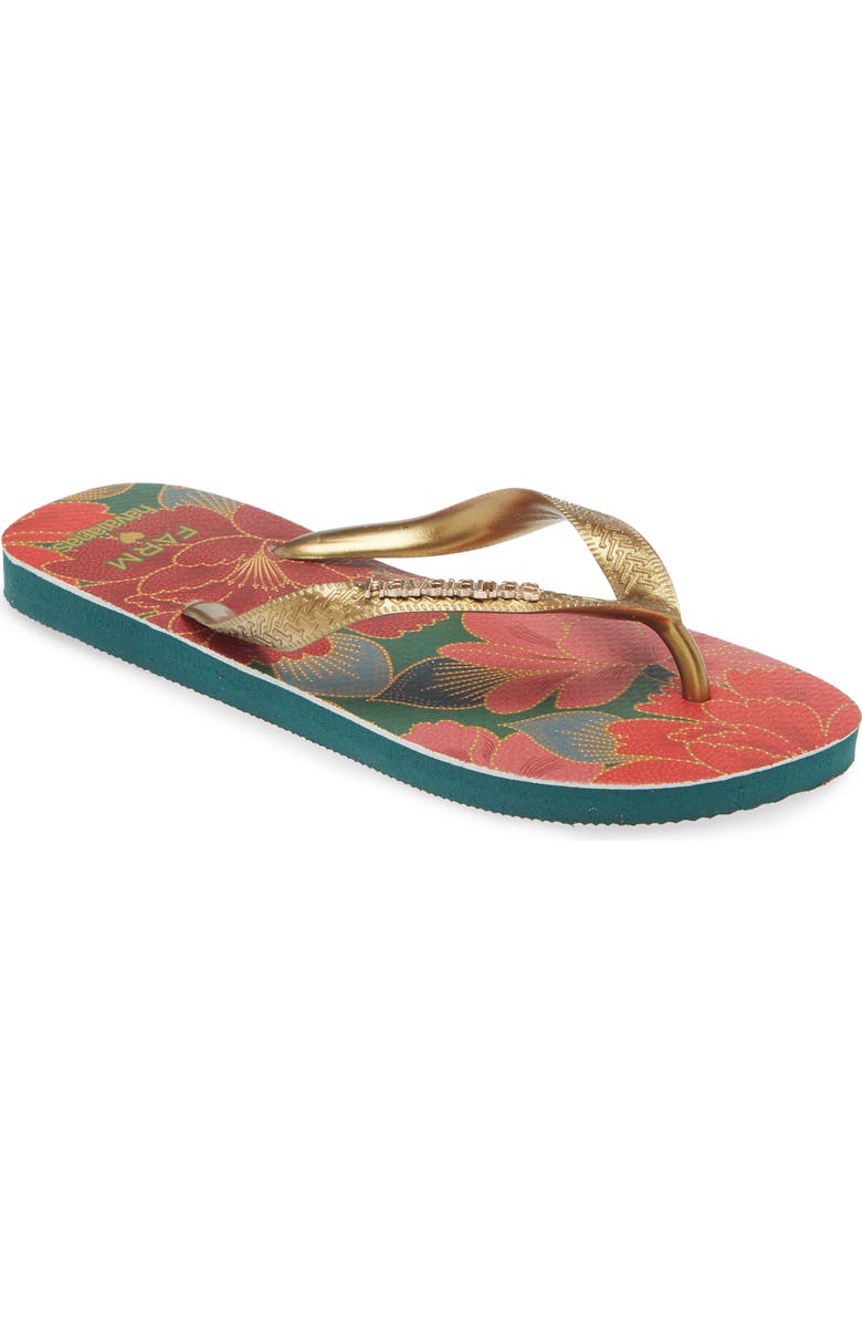 Havaianas x FARM Rio Chita Flip Flop, Alternate, color, Red