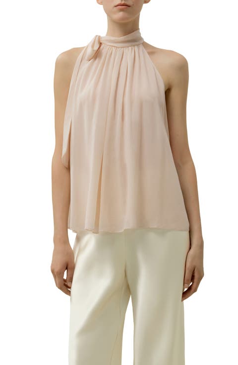 Women's Silk Georgette Tie-Neck Blouse