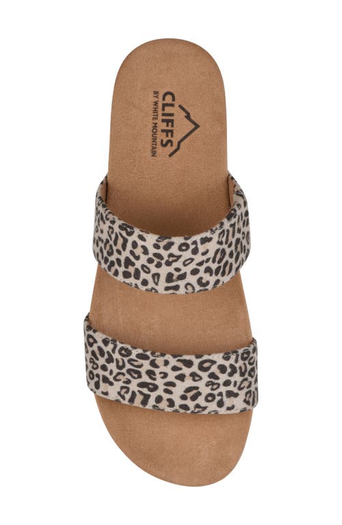 Cliffs By White Mountain Tahlie Slide Sandal In Natural Leopard Suedette