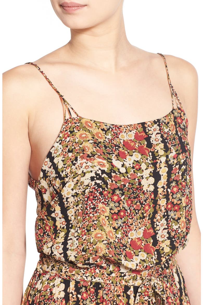 'Valerie' Floral Blouson Maxi Dress, Alternate, color, BLACK COMBO