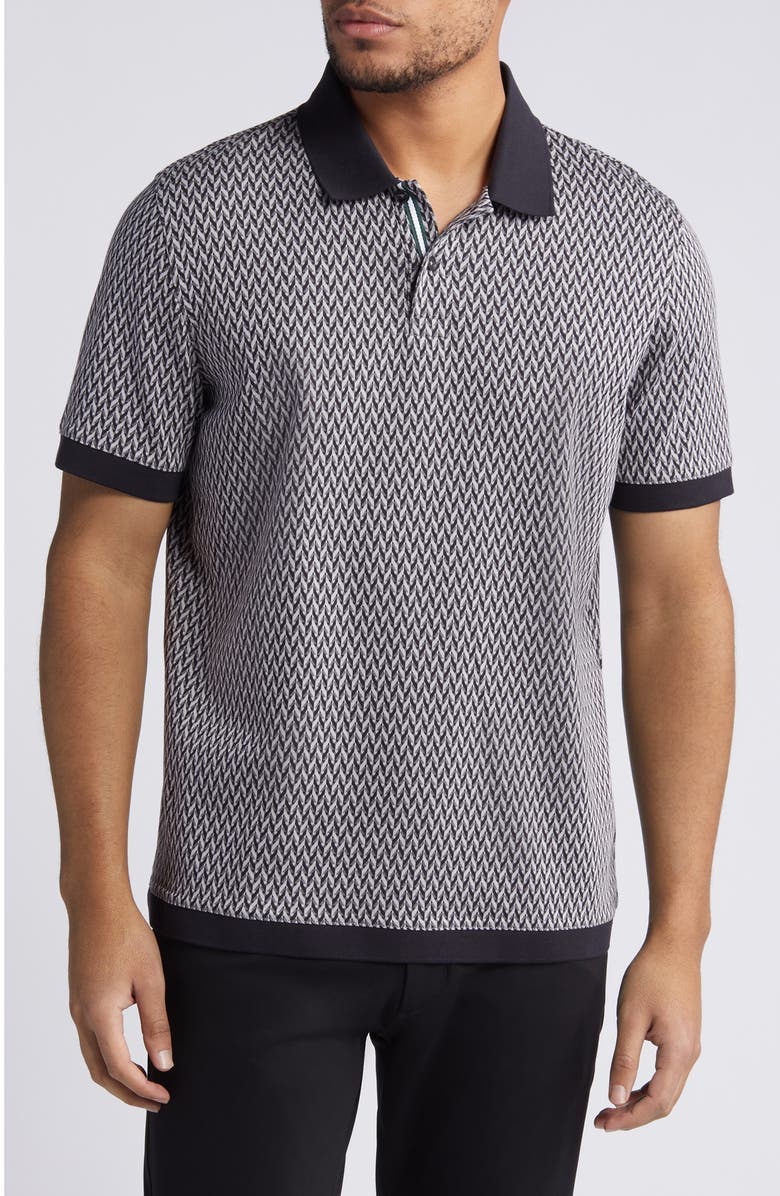 Ted Baker London Skelt Geometric Jacquard Polo, Main, color, 