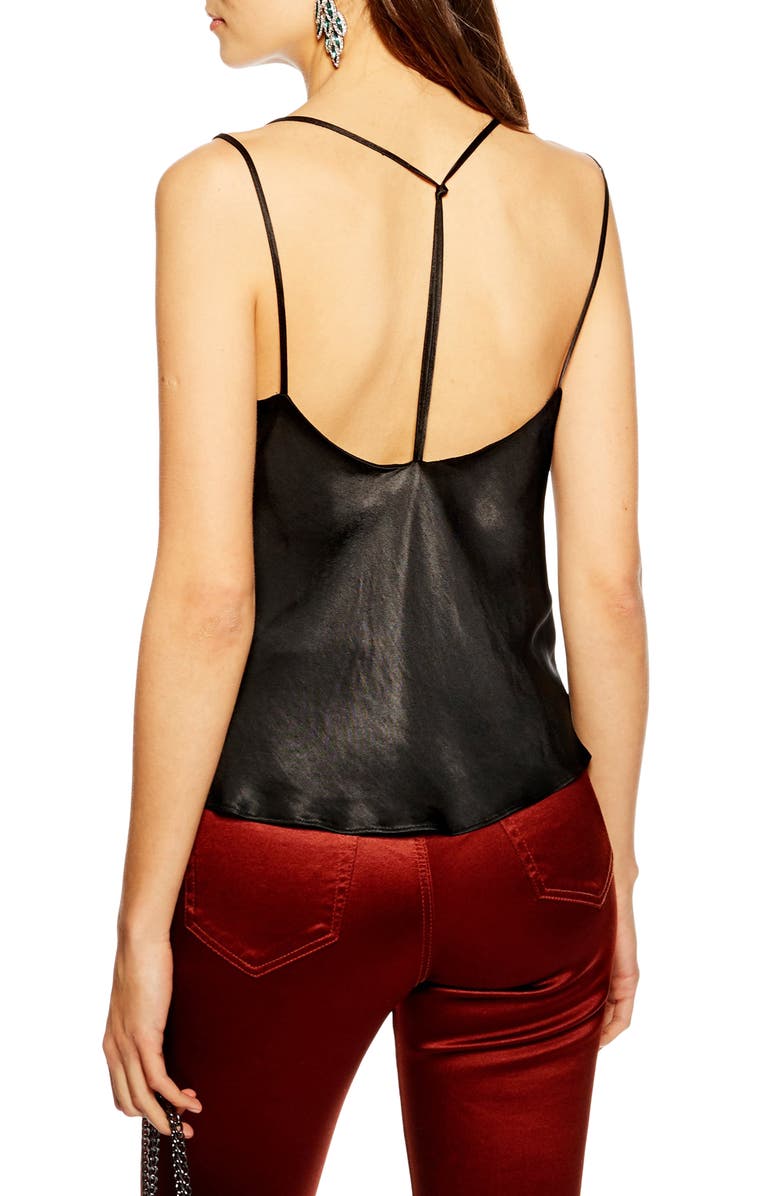 Topshop Satin Cowl Neck Camisole, Alternate, color,