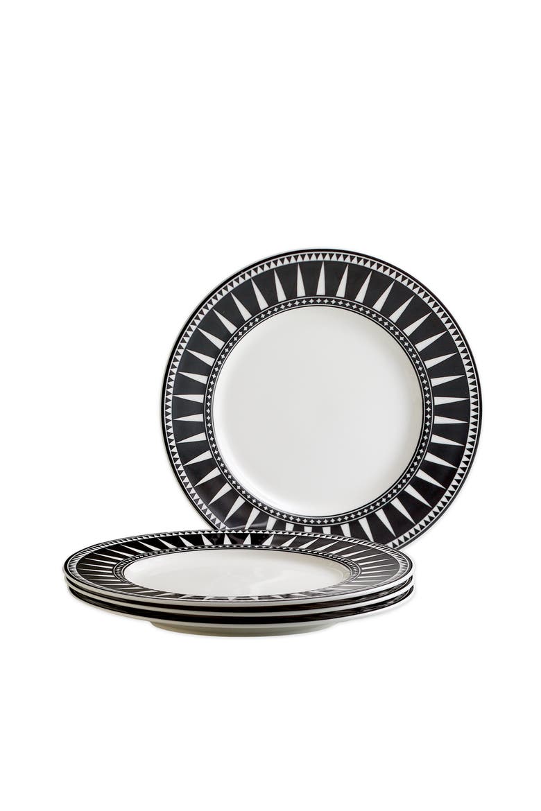 Marrakech Rimmed Salad Plate - Porcelain - Set 4, Alternate, color, BLACK