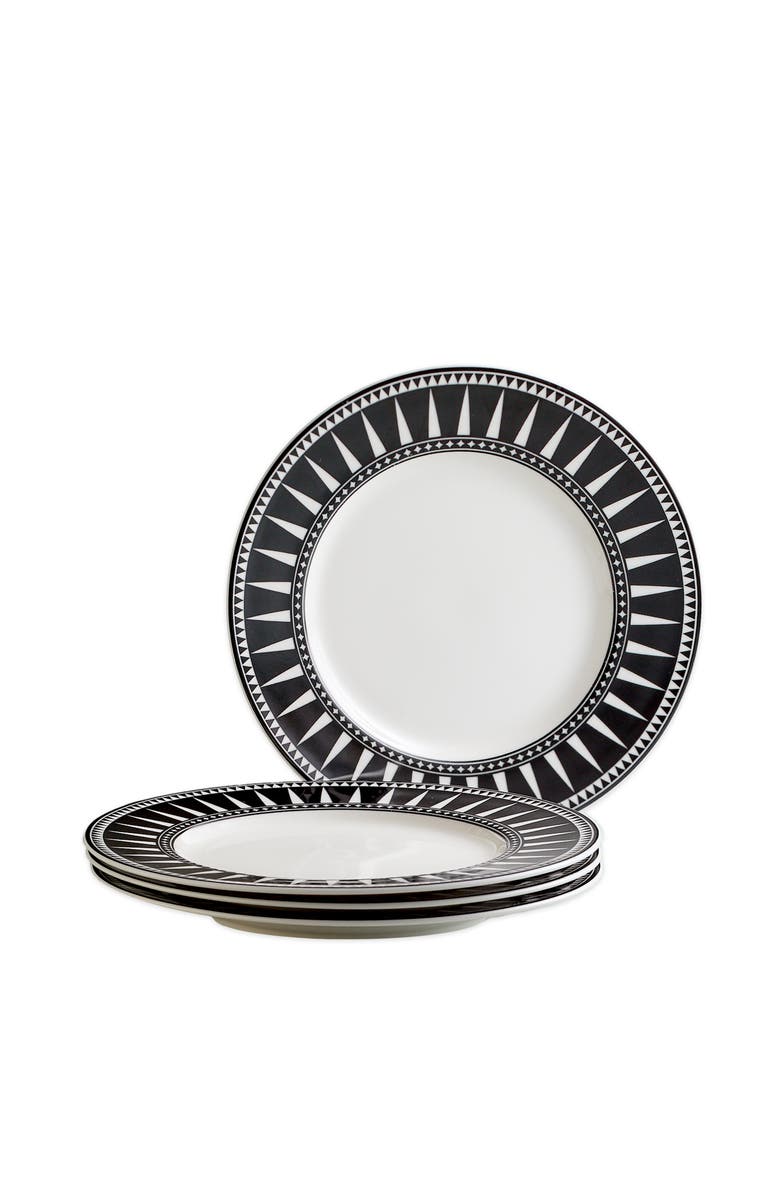 Caskata Marrakech Rimmed Salad Plate - Porcelain - Set 4, Alternate, color, Black