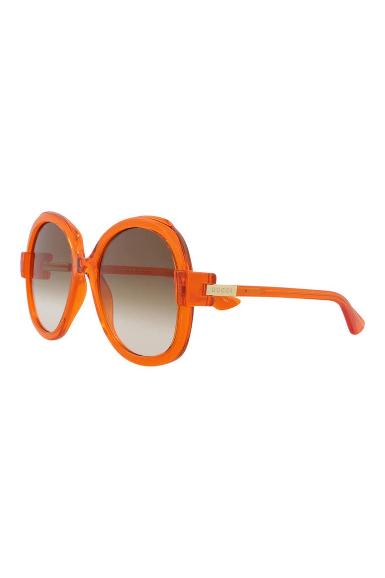 57mm Gradient Round Sunglasses, Alternate, color, ORANGE ORANGE BROWN