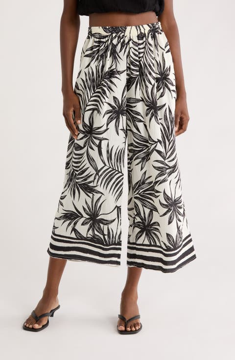 Print Wide Leg Pants