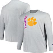 Champion Men's Champion Heather Gray Clemson Tigers Big & Tall Mascot Long Sleeve T-Shirt