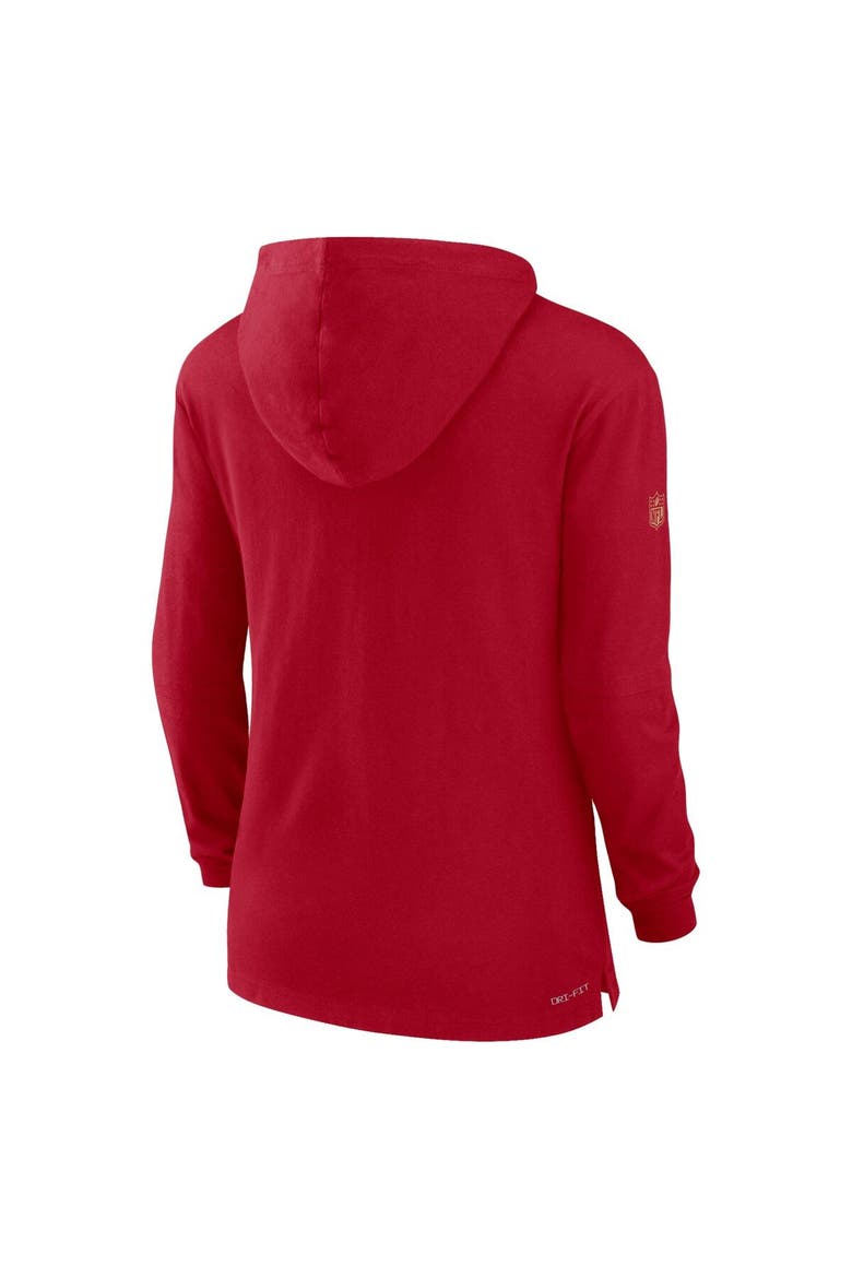 Women's Nike Scarlet San Francisco 49ers Sideline Performance Long Sleeve Hoodie T-Shirt, Alternate, color, Scarlet