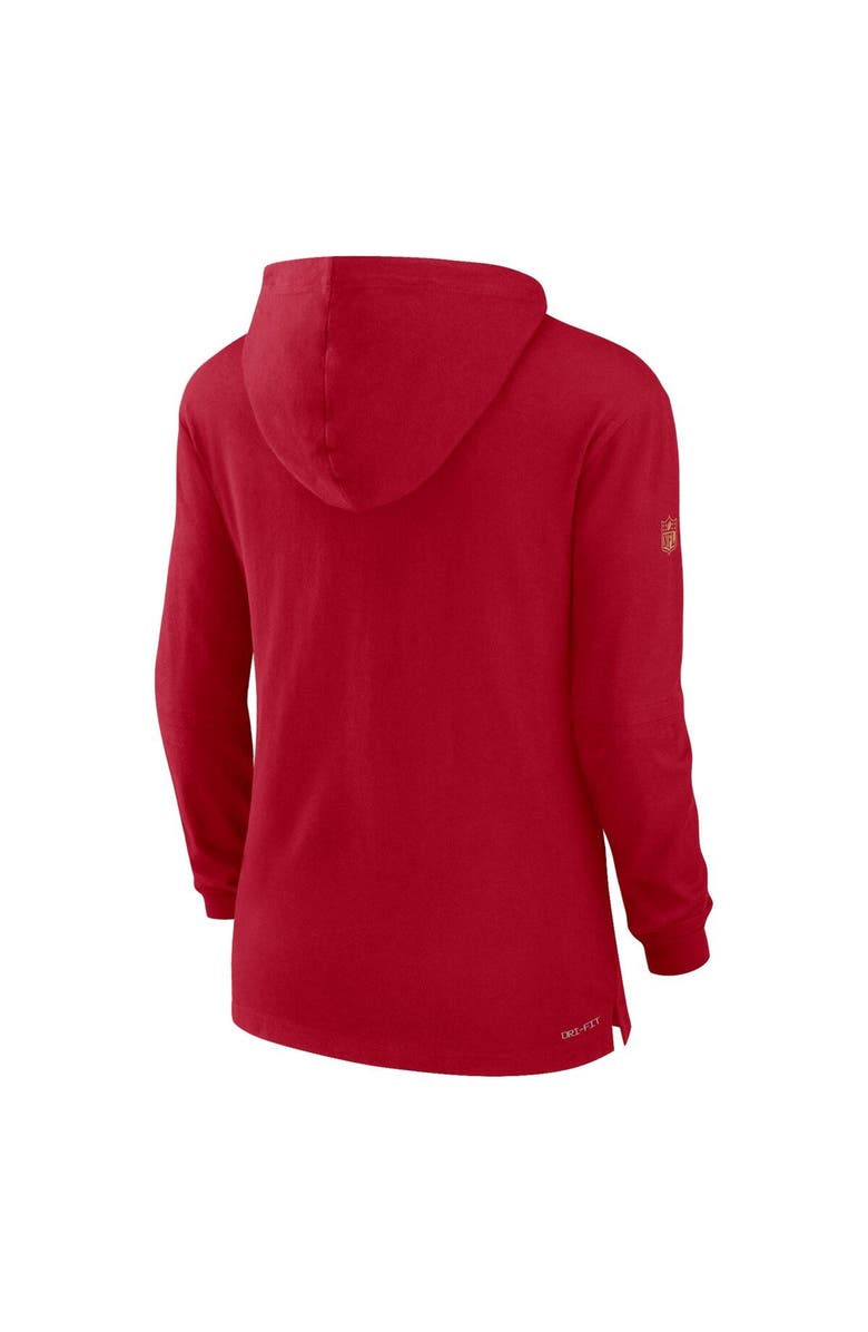 Nike Women's Nike Scarlet San Francisco 49ers Sideline Performance Long Sleeve Hoodie T-Shirt, Alternate, color, 