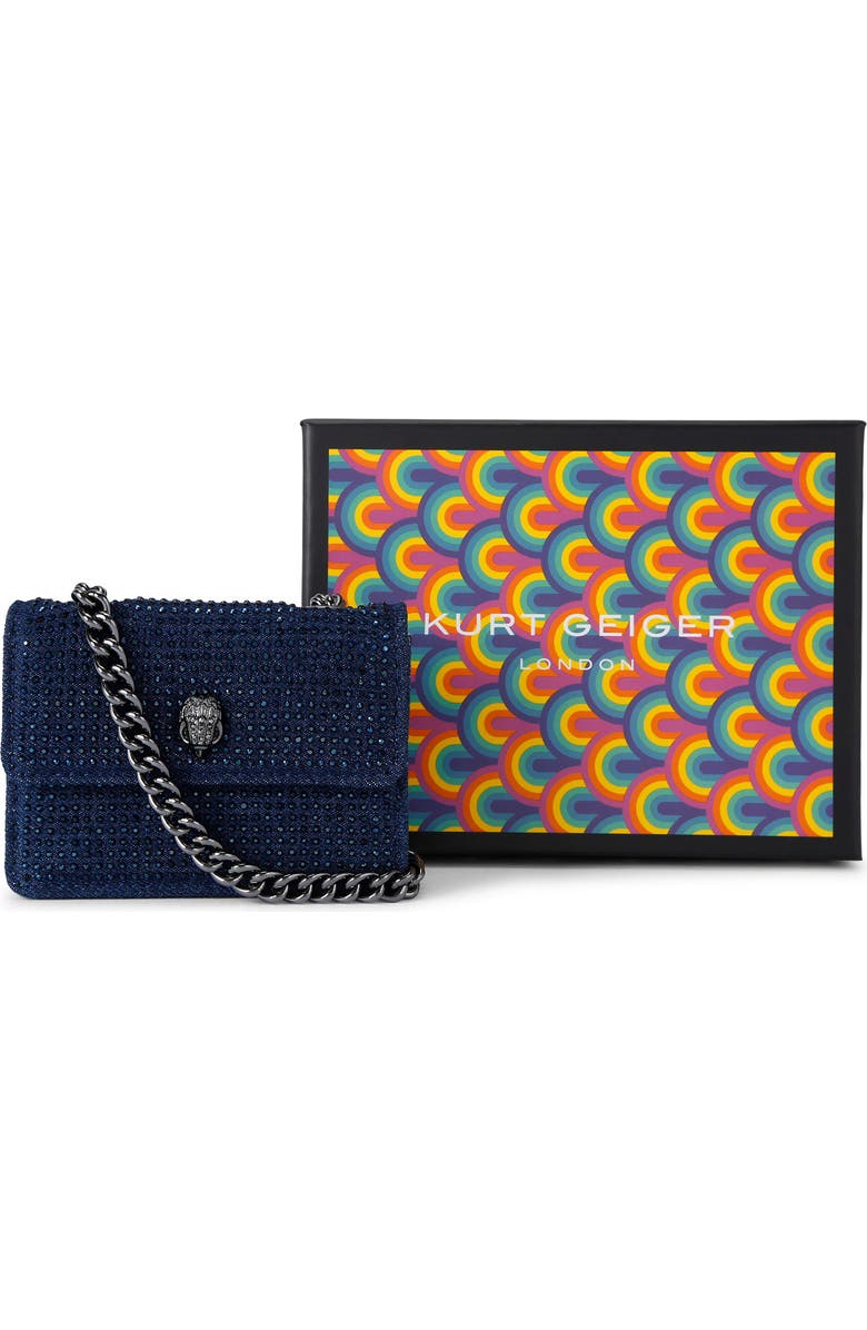 Kurt Geiger London Micro Kensington Embellished Denim Crossbody Bag, Alternate, color,