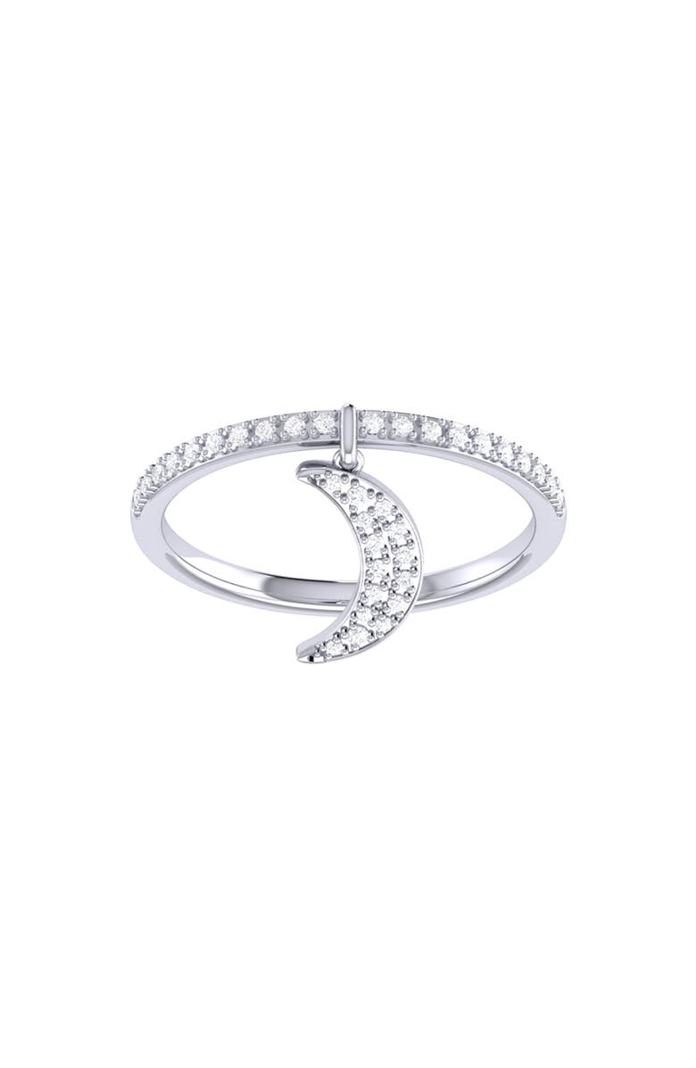 LuvMyJewelry Moonlit Diamond Charm Ring, Alternate, color, Silver
