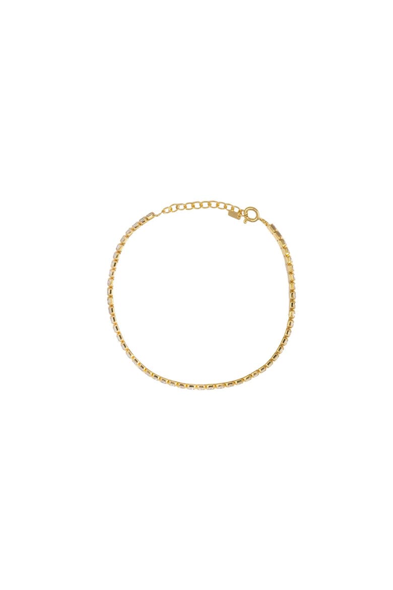 Sterling Silver 18k Gold Plated Cherie Bracelet Minimal Crystal Elegant, Alternate, color, Gold