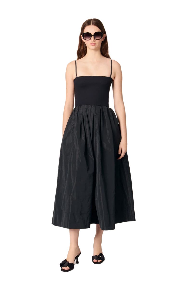 maje Strapless mesh and taffeta dress, Main, color, 