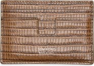 TOM FORD T Line Classic Croc Embossed Card Holder