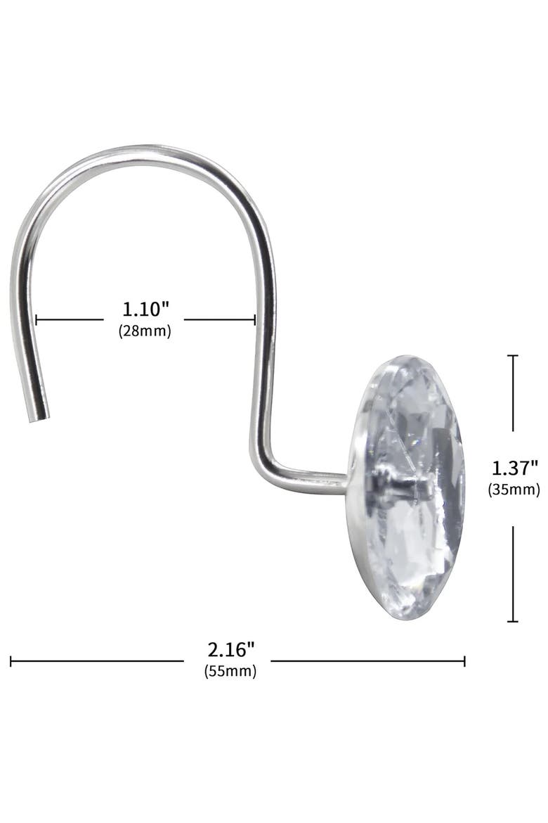 12-Piece Decorative Shower Curtain Rings Set, Alternate, color, N/A