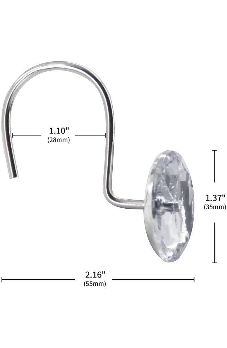 J AND V TEXTILES 12-Piece Decorative Shower Curtain Rings Set, Alternate, color, N/A