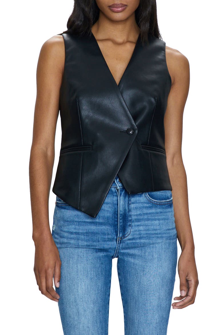 Arabella Faux Leather Vest, Main, color, SLATE BLACK