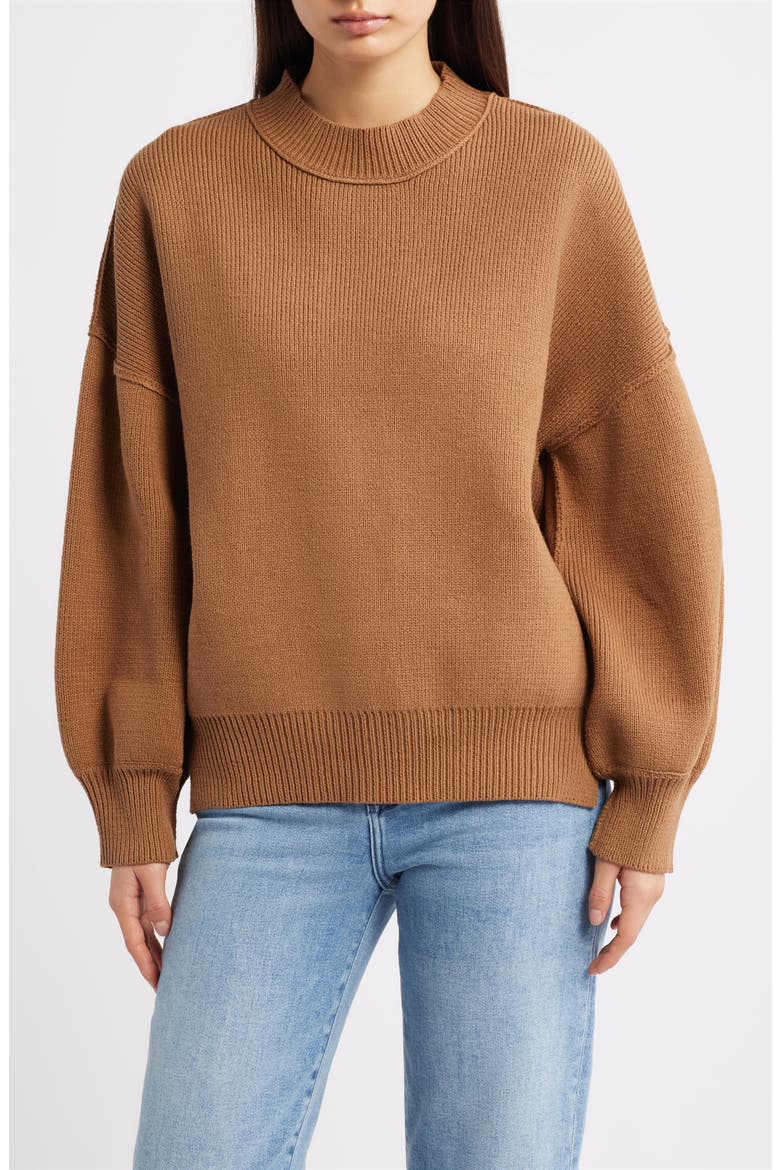 Oversize Rib Sweater, Main, color, MOCHA