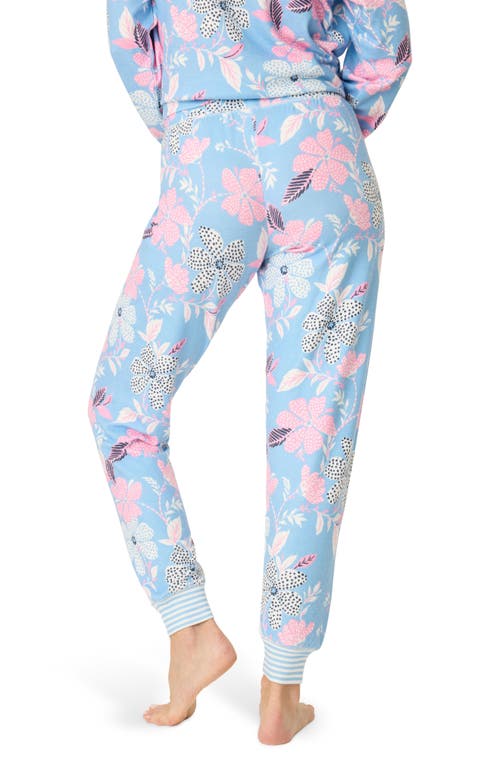 Shop Pj Salvage Tropical Print Banded Pajama Pants In Bright Blue