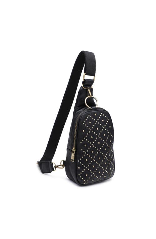 Moda Luxe Regina Studded Sling Backpack In Black