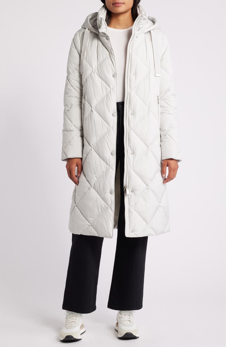 Sam Edelman Hooded Quilted Coat, Alternate, color, Soft Silve