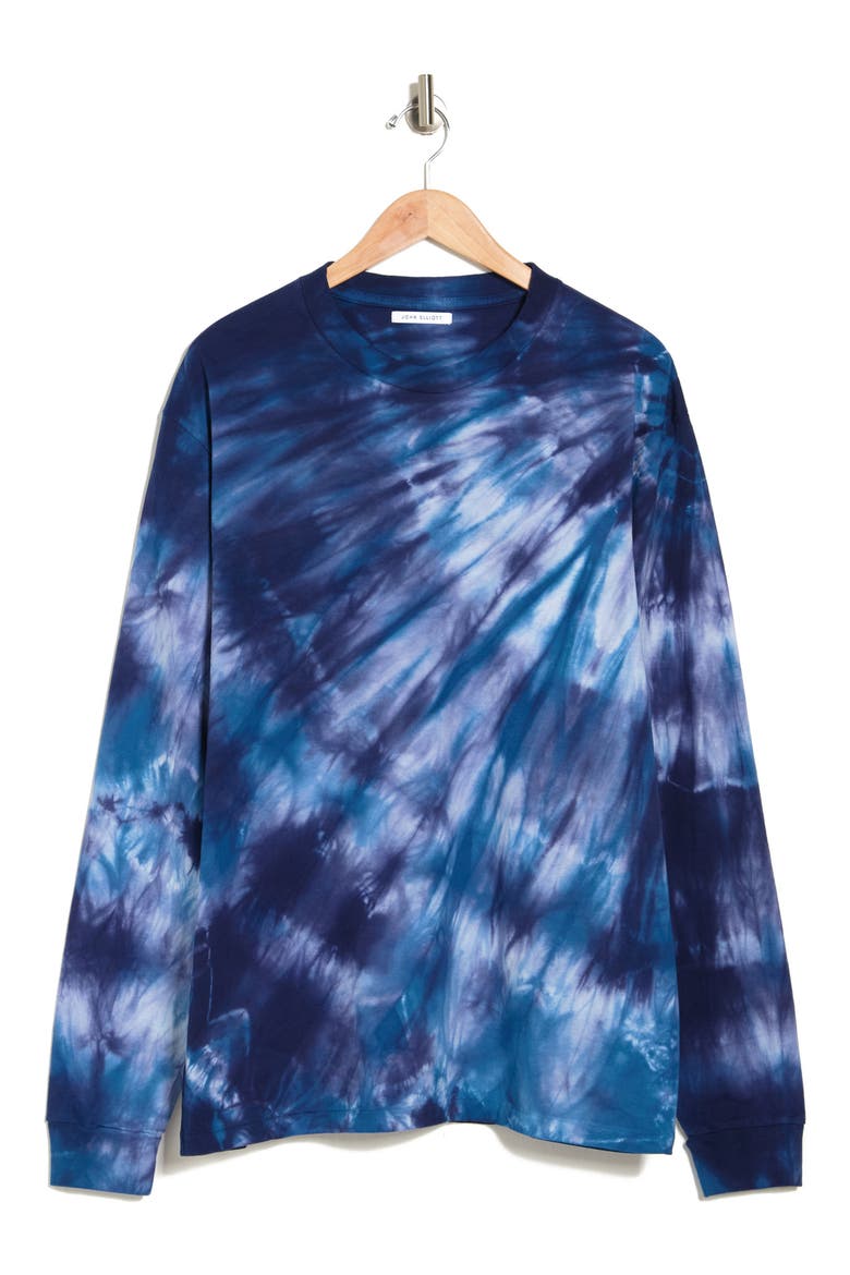 University Tie Dye Long Sleeve Cotton T-Shirt, Alternate, color, PACIFIC