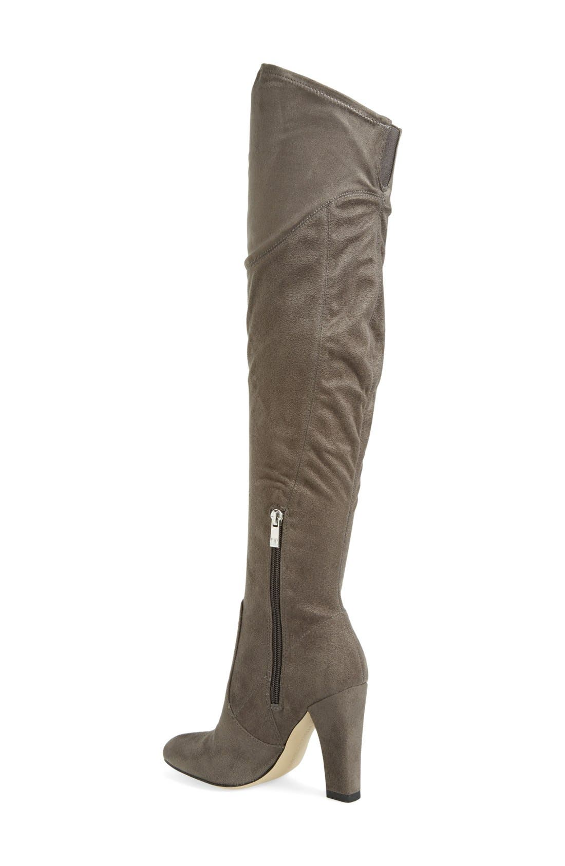 Ivanka Trump 'Saffri' Over the Knee Suede Boot, Alternate, color, GREY STRETCH