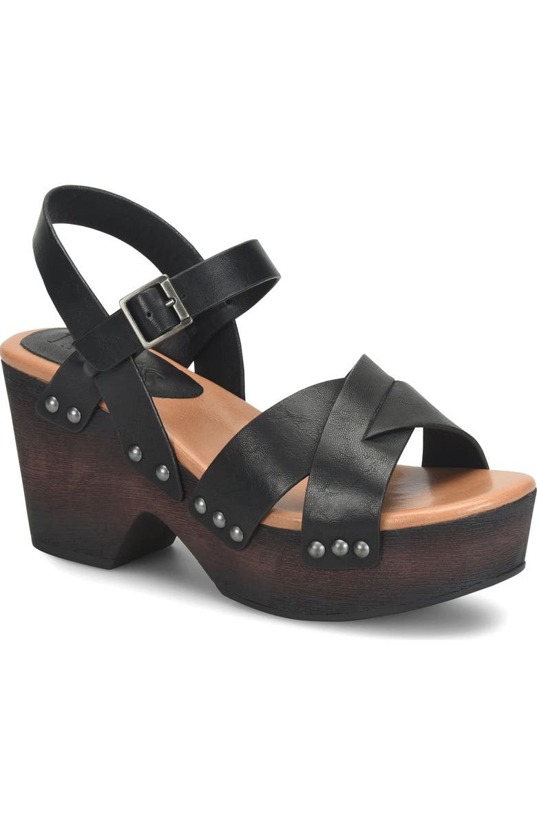 KORKS Leda Ankle Strap Platform Sandal, Main, color, Black