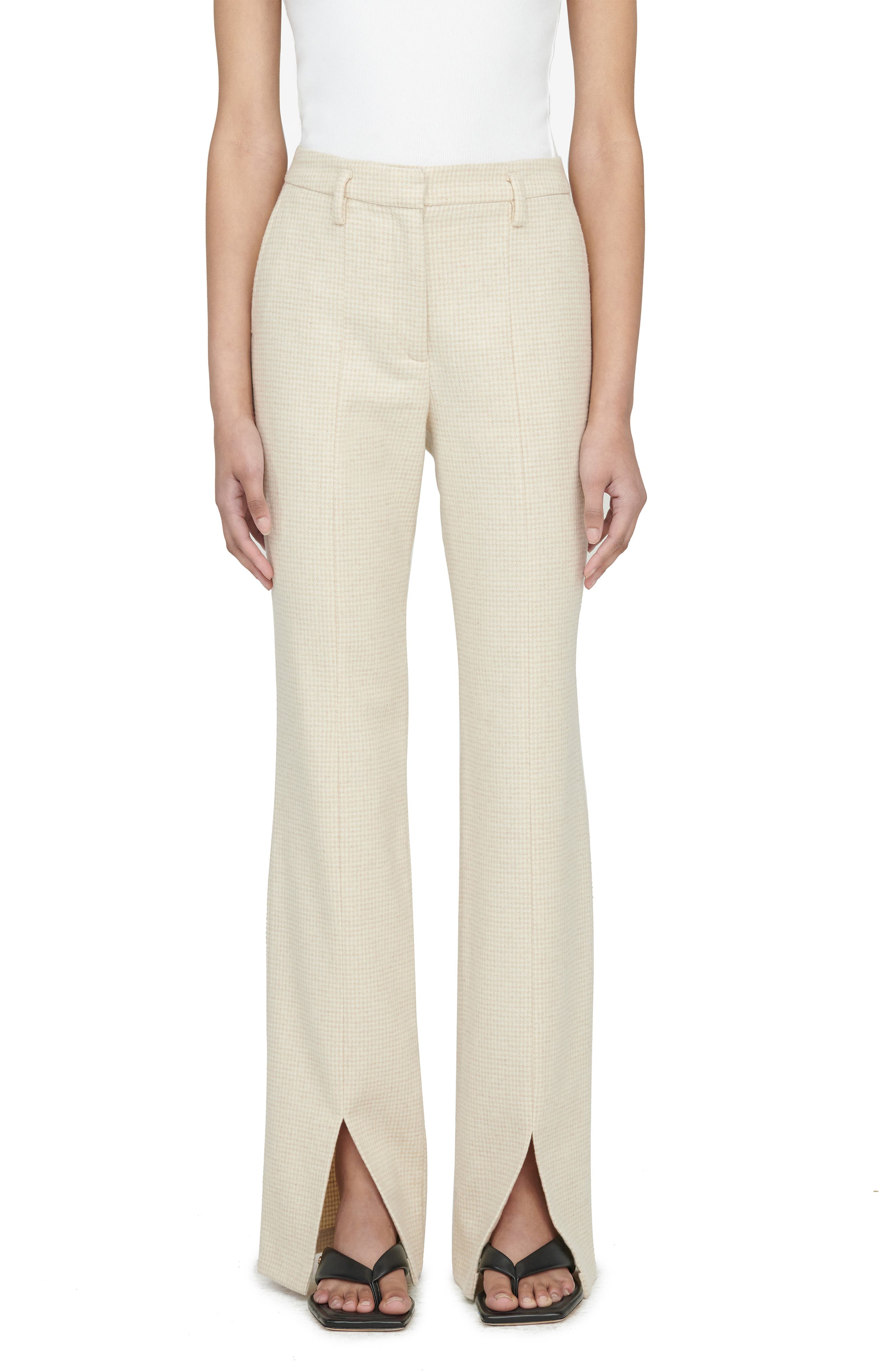 Joelle Slit Hem Wool Blend Trousers