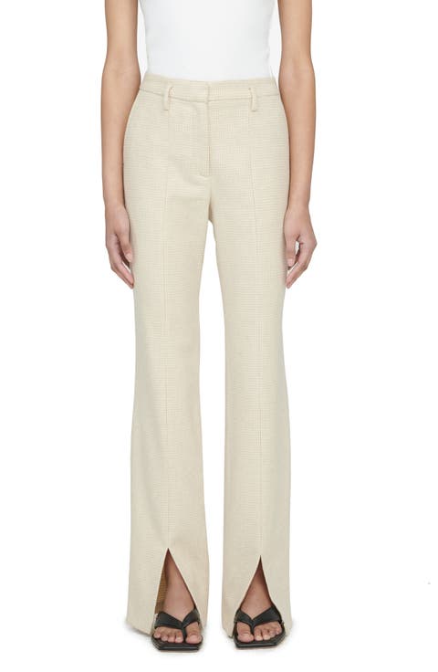 Joelle Slit Hem Wool Blend Trousers