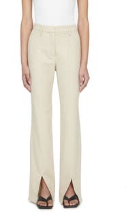 ANINE BING Joelle Slit Hem Wool Blend Trousers