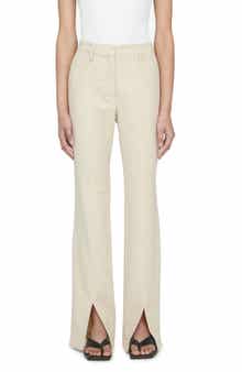 Joelle Slit Hem Wool Blend Trousers