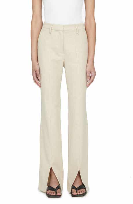 Joelle Slit Hem Wool Blend Trousers