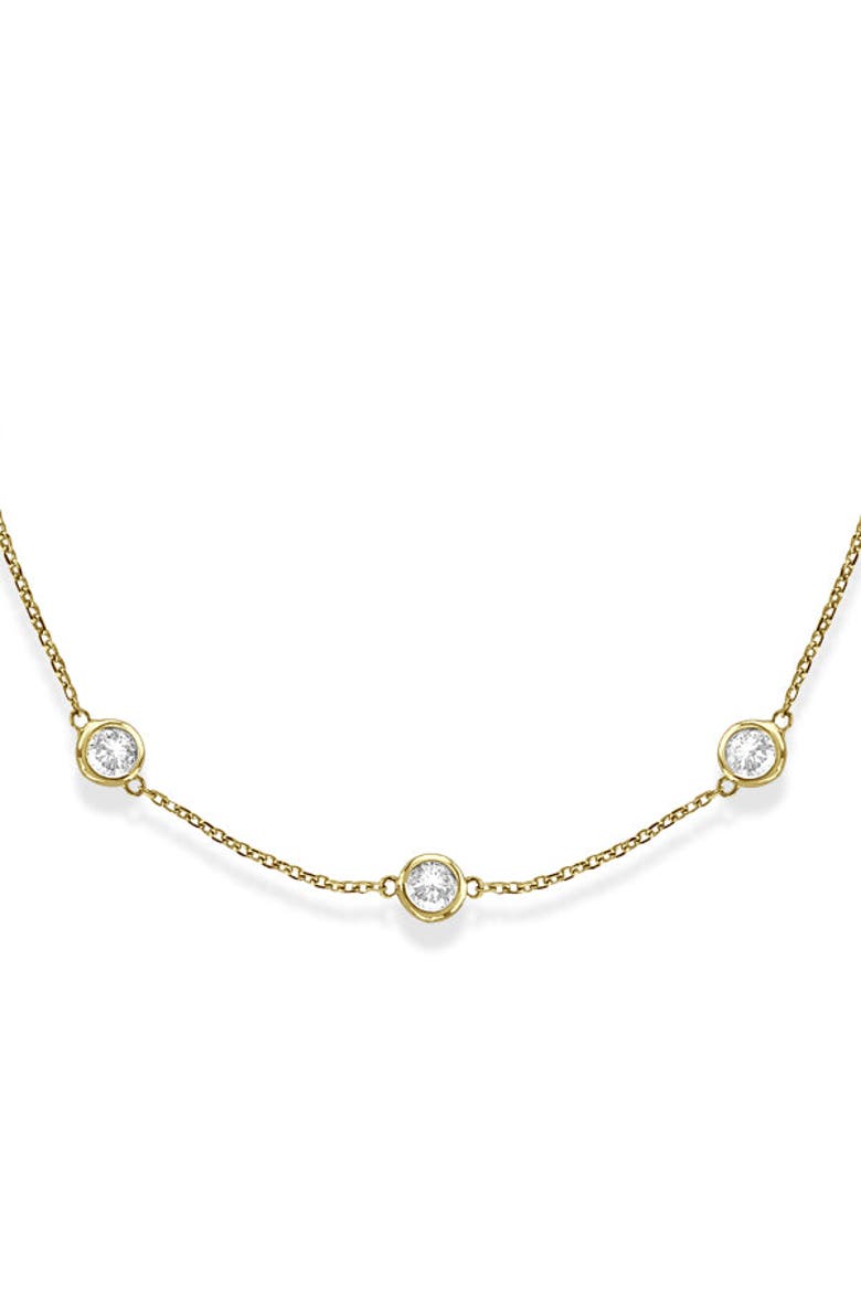 Lab Diamonds By The Yard Station Necklace 14k, Alternate, color, Yellow Gold