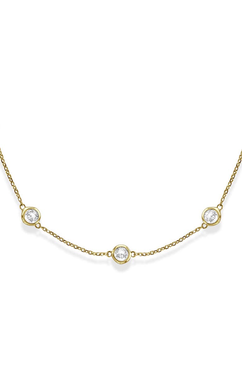 ALLUREZ Lab Diamonds By The Yard Station Necklace 14k, Alternate, color, Yellow Gold