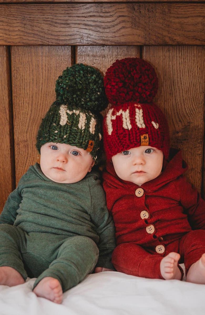 PINE + POPPY Hi Holiday Intarsia Pompom Hat, Alternate, color, 