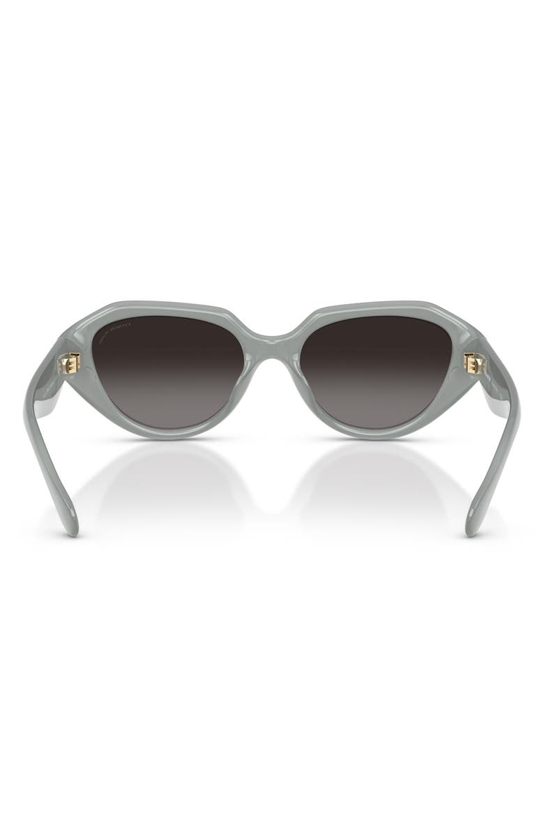 COACH 52mm Gradient Polarized Irregular Sunglasses, Alternate, color, Milky Eucalyptus / Grey