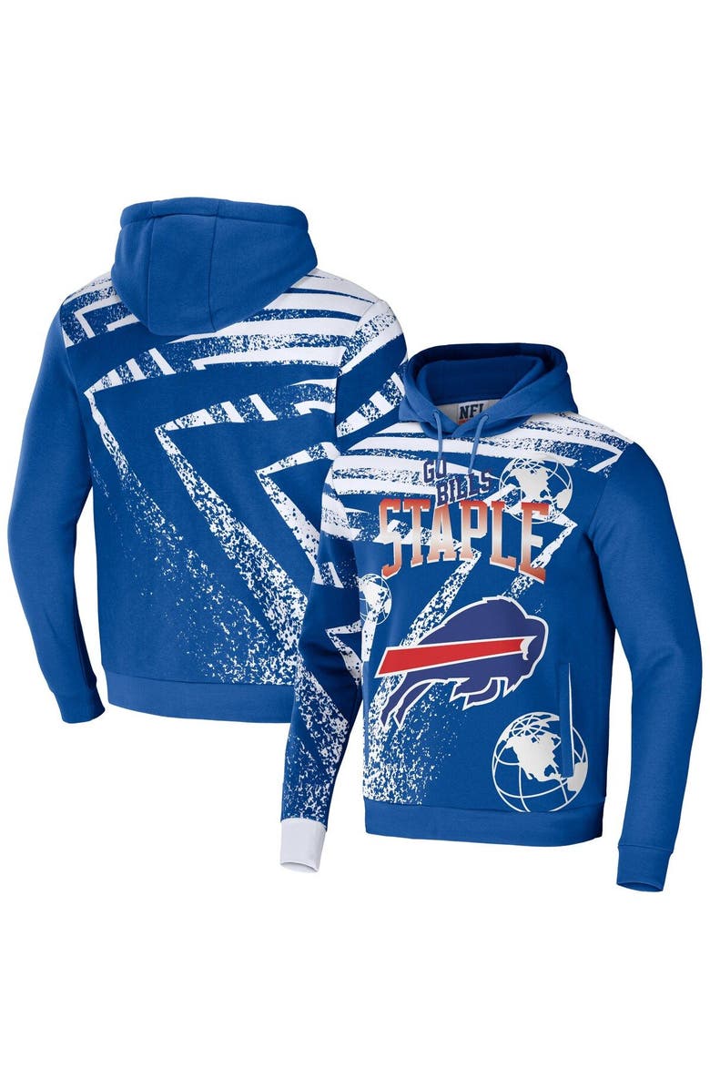 STAPLE Men's NFL x Staple Royal Buffalo Bills All Over Print Pullover Hoodie, Main, color, 