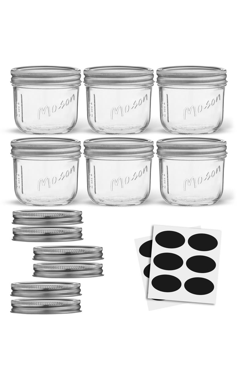 JoyJolt 42-Piece Wide Mouth Mason Jars with Airtight Lids, Main, color, 