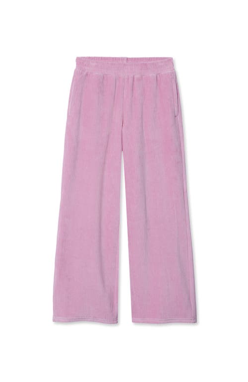 Lands' End Girls Corduroy Wide Leg Knit Pants In Pink