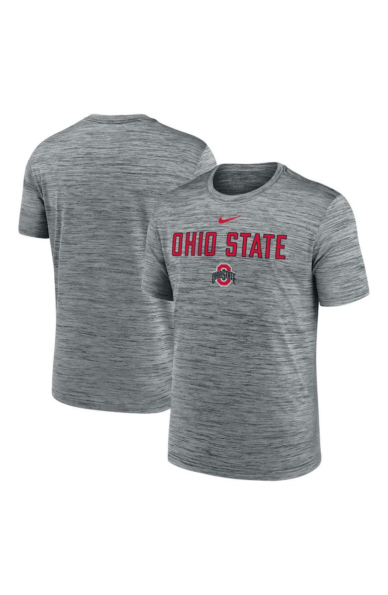 Nike Men's Nike Charcoal Ohio State Buckeyes 2025 Sideline Velocity Performance T-Shirt, Alternate, color,