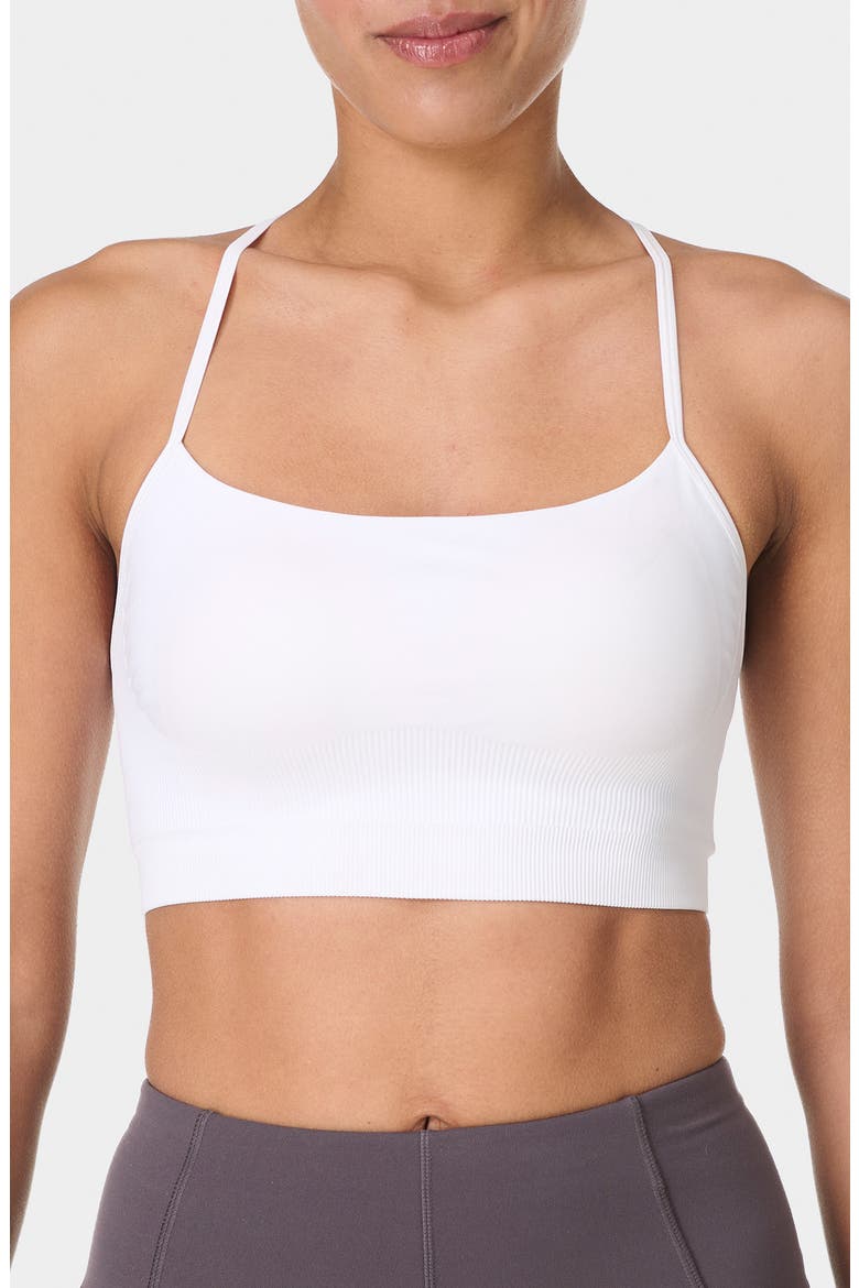 Spirit Restored Racerback Sports Bra, Main, color, WHITE