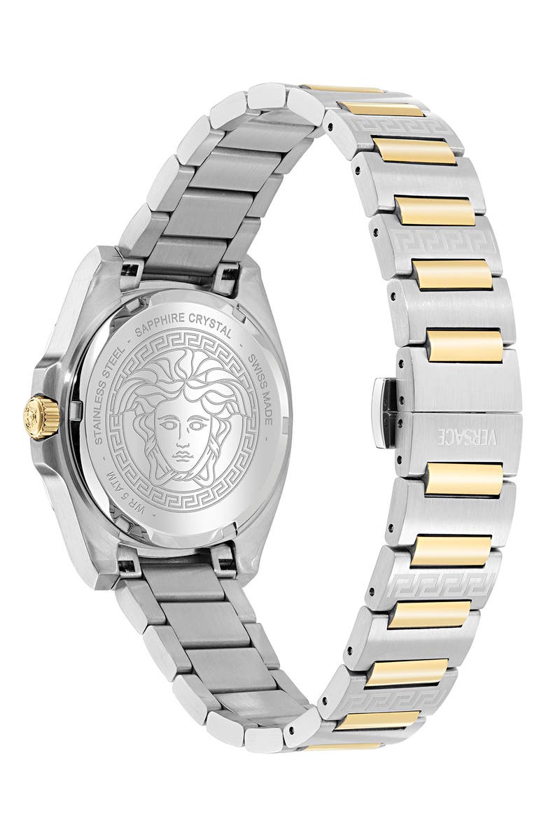Versace Greca Pulse Two-Tone Bracelet Watch, 36mm, Alternate, color, Two Tone