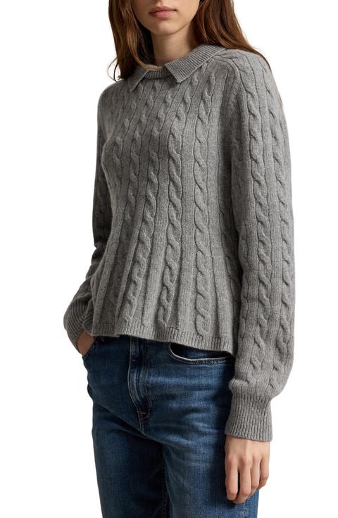 Cable Knit Wool and Cashmere Sweater